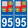 95 Deuil-la-Barre escudo de armas de la etiqueta engomada de la placa de pegatinas de la ciudad