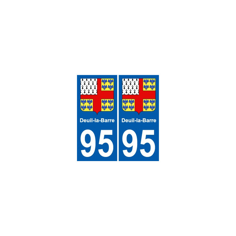 95 Deuil-la-Barre escudo de armas de la etiqueta engomada de la placa de pegatinas de la ciudad