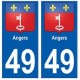 49 Angers blason autocollant plaque stickers ville