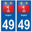 49 Angers blason autocollant plaque stickers ville