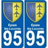 95 Épiais-lès-Louvres escudo de armas de la etiqueta engomada de la placa de pegatinas de la ciudad