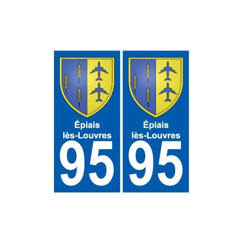 95 Épiais-lès-Louvres escudo de armas de la etiqueta engomada de la placa de pegatinas de la ciudad