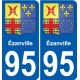 95 Ézanville escudo de armas de la etiqueta engomada de la placa de pegatinas de la ciudad