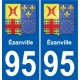 95 Ézanville escudo de armas de la etiqueta engomada de la placa de pegatinas de la ciudad