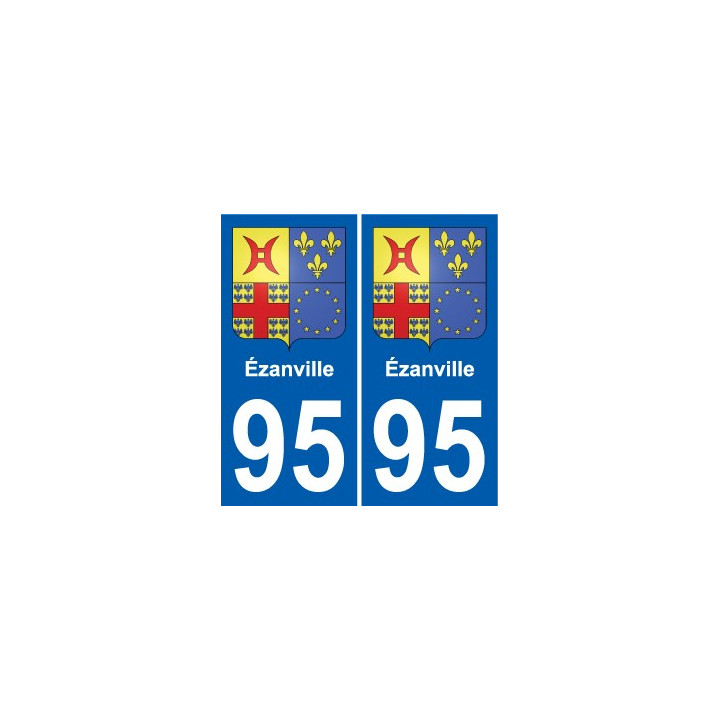 95 Ézanville escudo de armas de la etiqueta engomada de la placa de pegatinas de la ciudad