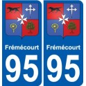 95 Frémécourt escudo de armas de la etiqueta engomada de la placa de pegatinas de la ciudad