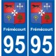 95 Frémécourt coat of arms sticker plate stickers city