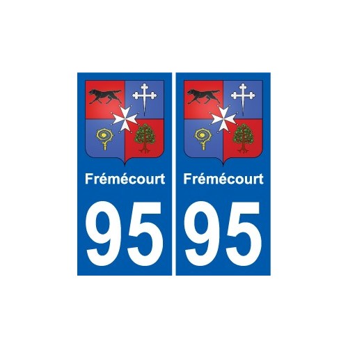 95 Frémécourt coat of arms sticker plate stickers city