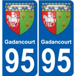 95 Gadancourt escudo de armas de la etiqueta engomada de la placa de pegatinas de la ciudad