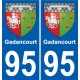 95 Gadancourt blason autocollant plaque stickers ville