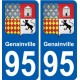 95 Genainville blason autocollant plaque stickers ville