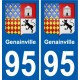 95 Genainville stemma adesivo piastra adesivi città
