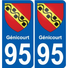95 Génicourt coat of arms sticker plate stickers city