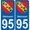 95 Génicourt stemma adesivo piastra adesivi città