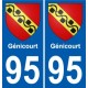 95 Génicourt blason autocollant plaque stickers ville