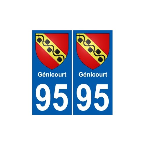 95 Génicourt stemma adesivo piastra adesivi città