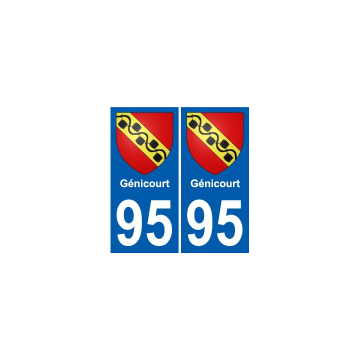 95 Génicourt blason autocollant plaque stickers ville