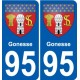 95 Gonesse blason autocollant plaque stickers ville