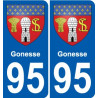 95 Gonesse stemma adesivo piastra adesivi città