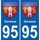 95 Gonesse blason autocollant plaque stickers ville