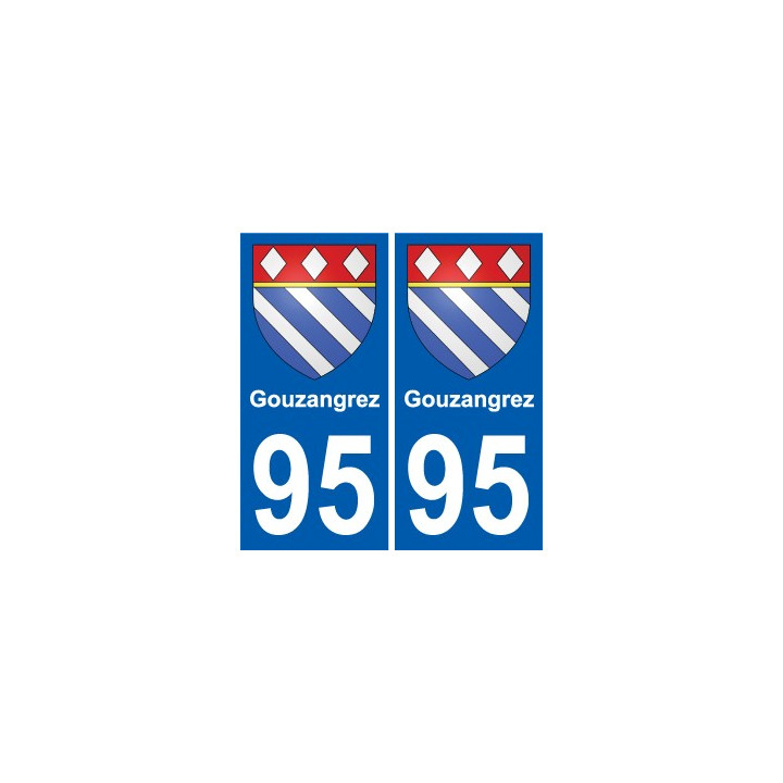 95 Gouzangrez escudo de armas de la etiqueta engomada de la placa de pegatinas de la ciudad