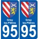 95 Grisy-les-Plâtres stemma adesivo piastra adesivi città