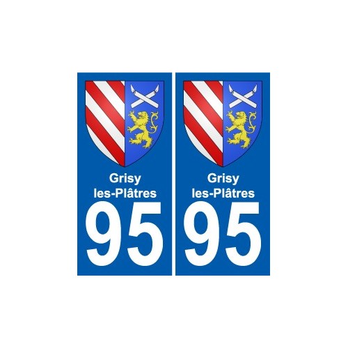 95 Grisy-les-Plâtres stemma adesivo piastra adesivi città
