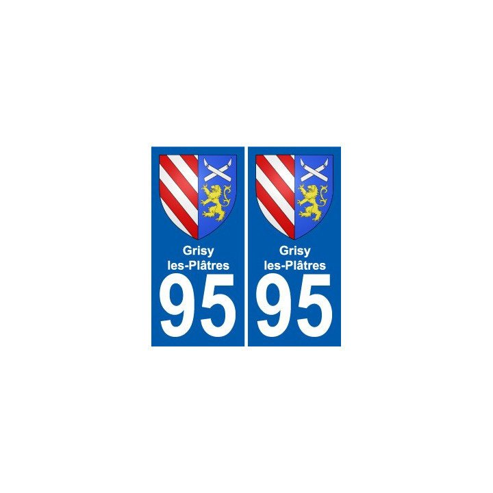 95 Grisy-les-Plâtres coat of arms sticker plate stickers city