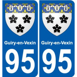 95 Guiry-en-Vexin escudo de armas de la etiqueta engomada de la placa de pegatinas de la ciudad