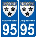 95 Guiry-en-Vexin blason autocollant plaque stickers ville