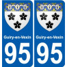 95 Guiry-en-Vexin escudo de armas de la etiqueta engomada de la placa de pegatinas de la ciudad