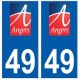 49 Angers logo adesivo piastra adesivi città