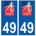 49 Angers logo autocollant plaque stickers ville