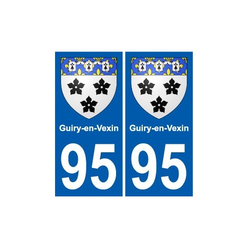 95 Guiry-en-Vexin blason autocollant plaque stickers ville
