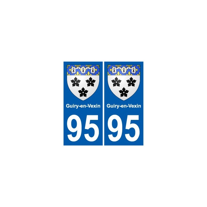95 Guiry-en-Vexin escudo de armas de la etiqueta engomada de la placa de pegatinas de la ciudad