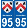 95 Haute-Isle blason autocollant plaque stickers ville