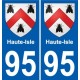 95 Haute-Isle coat of arms sticker plate stickers city