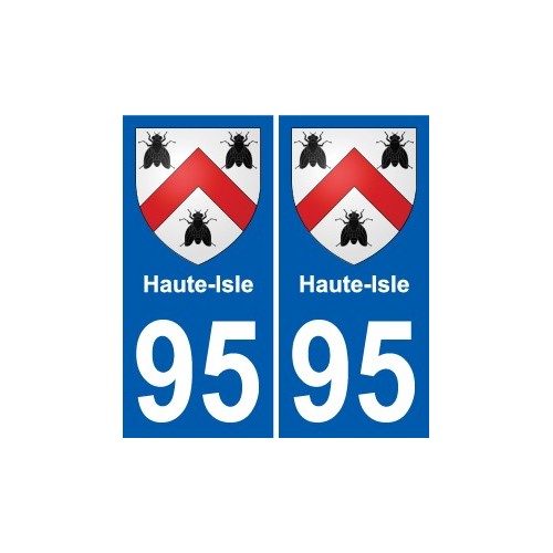 95 Haute-Isle coat of arms sticker plate stickers city