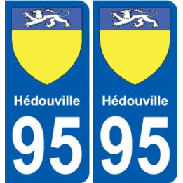 95 Hédouville escudo de armas de la etiqueta engomada de la placa de pegatinas de la ciudad