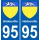 95 Hédouville blason autocollant plaque stickers ville