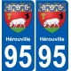 95 Hérouville coat of arms sticker plate stickers city