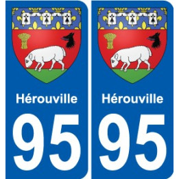 95 Hérouville coat of arms sticker plate stickers city