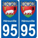 95 Hérouville blason autocollant plaque stickers ville