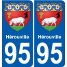 95 Hérouville wappen aufkleber typenschild aufkleber stadt