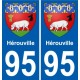 95 Hérouville blason autocollant plaque stickers ville