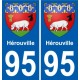 95 Hérouville coat of arms sticker plate stickers city