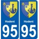 95 Hodent blason autocollant plaque stickers ville