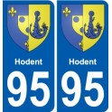 95 Hodent blason autocollant plaque stickers ville