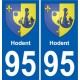 95 Hodent blason autocollant plaque stickers ville