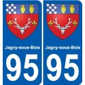95 Jagny-sous-Bois blason autocollant plaque stickers ville
